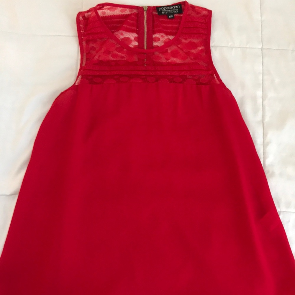 Red sleeveless top